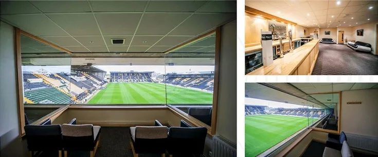 Không gian phòng khách VIP tại Notts County, nơi trải nghiệm dịch vụ hospitality đẳng cấp ở Meadow Lane