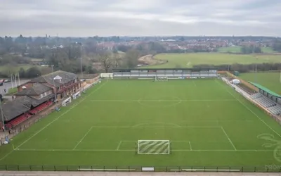Sân vận động Blackwell Meadows từ trên cao, ngôi nhà của Darlington FC và Darlington RFC.
