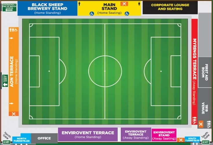 Sơ đồ bố trí chỗ ngồi sân vận động Wetherby Road của Harrogate Town