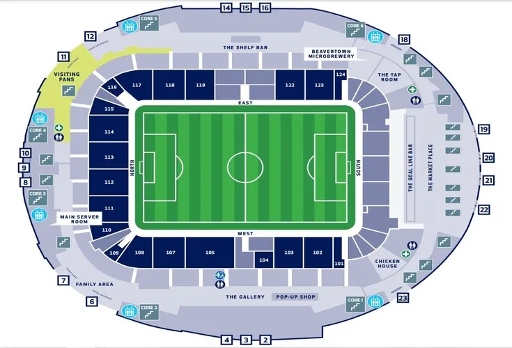 Sơ đồ chỗ ngồi tại Sân vận động Tottenham Hotspur