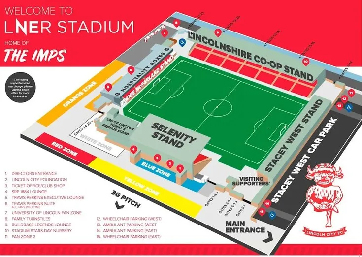 Sơ đồ sân vận động Sincil Bank
