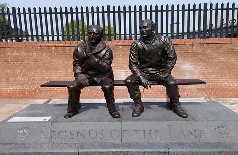 Tượng đài Jimmy Sirrel và Jack Weaver bên ngoài sân Meadow Lane, vinh danh những huyền thoại của Notts County